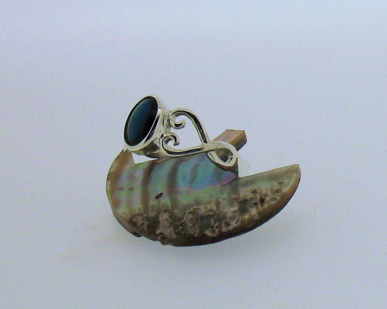 Abalone and Silver Swirl Ring EW8X6N