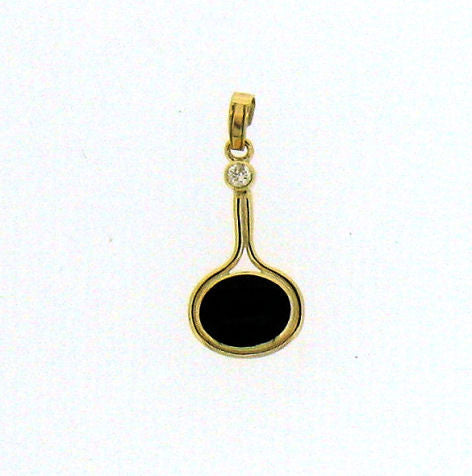 Whitby Jet and Diamond 9ct Pendant NP17